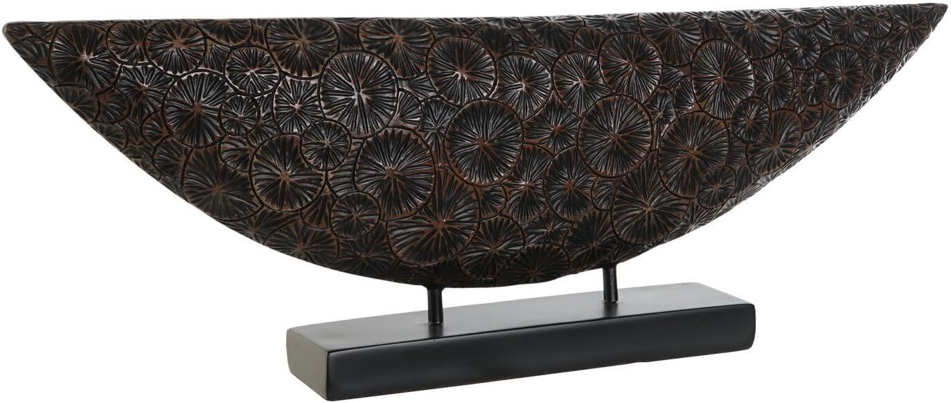 DECORACION RESINA 66X8X23 CENTRO MESA MARRON