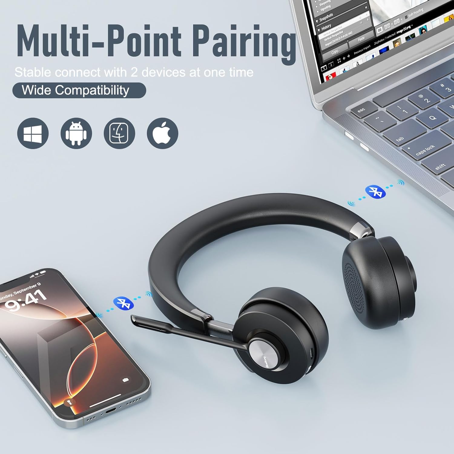 Cuffie Wireless ANC Ibrido con Microfono - immagine 7