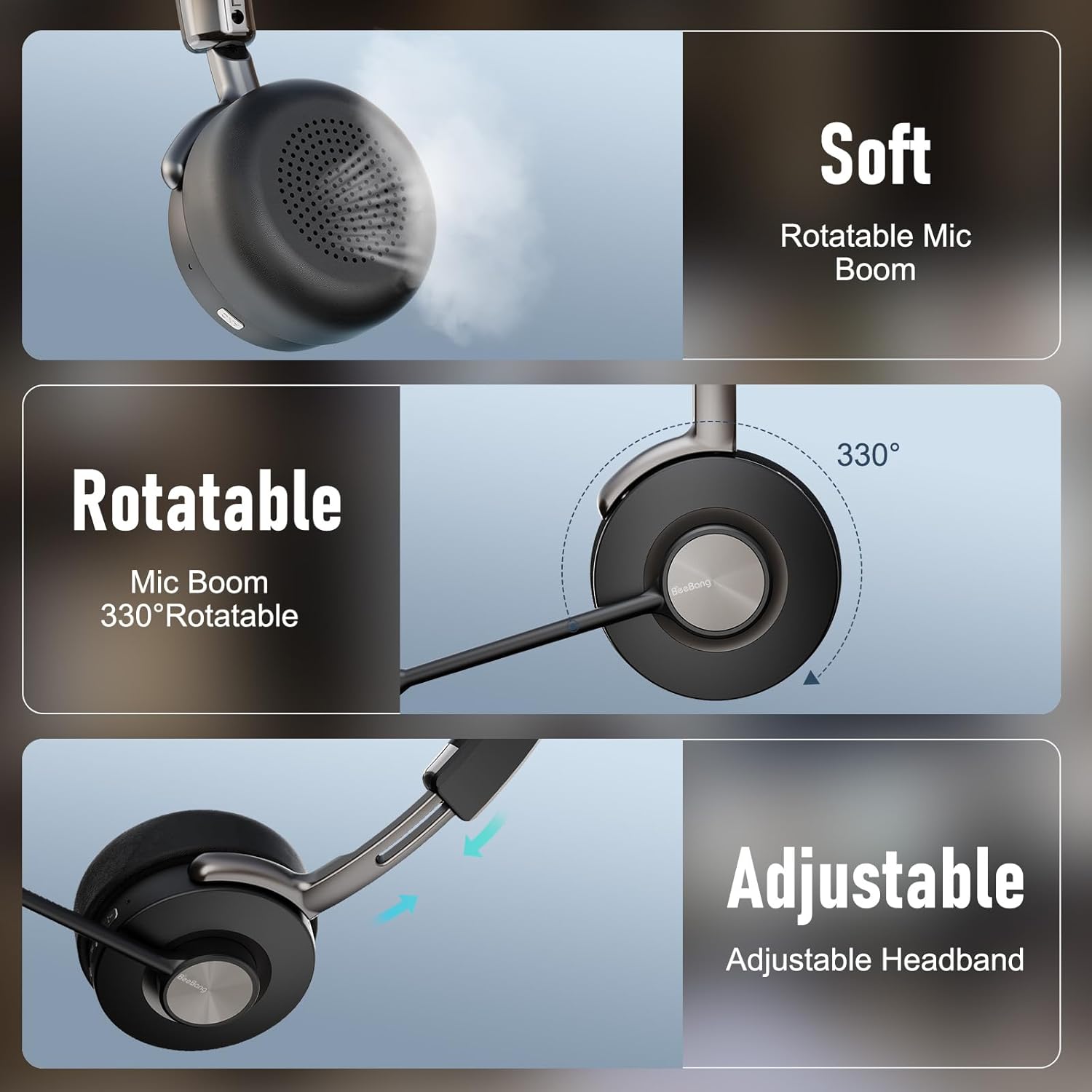 Cuffie Wireless ANC Ibrido con Microfono - immagine 8