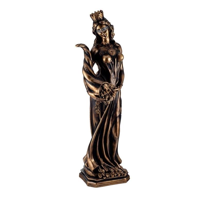 Figura Dea della Fortuna Resina Dipinto a Mano 60 cm