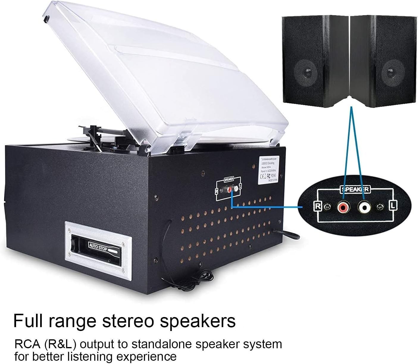 Digitnow Giradischi Bluetooth con Altoparlanti Stereo - immagine 4