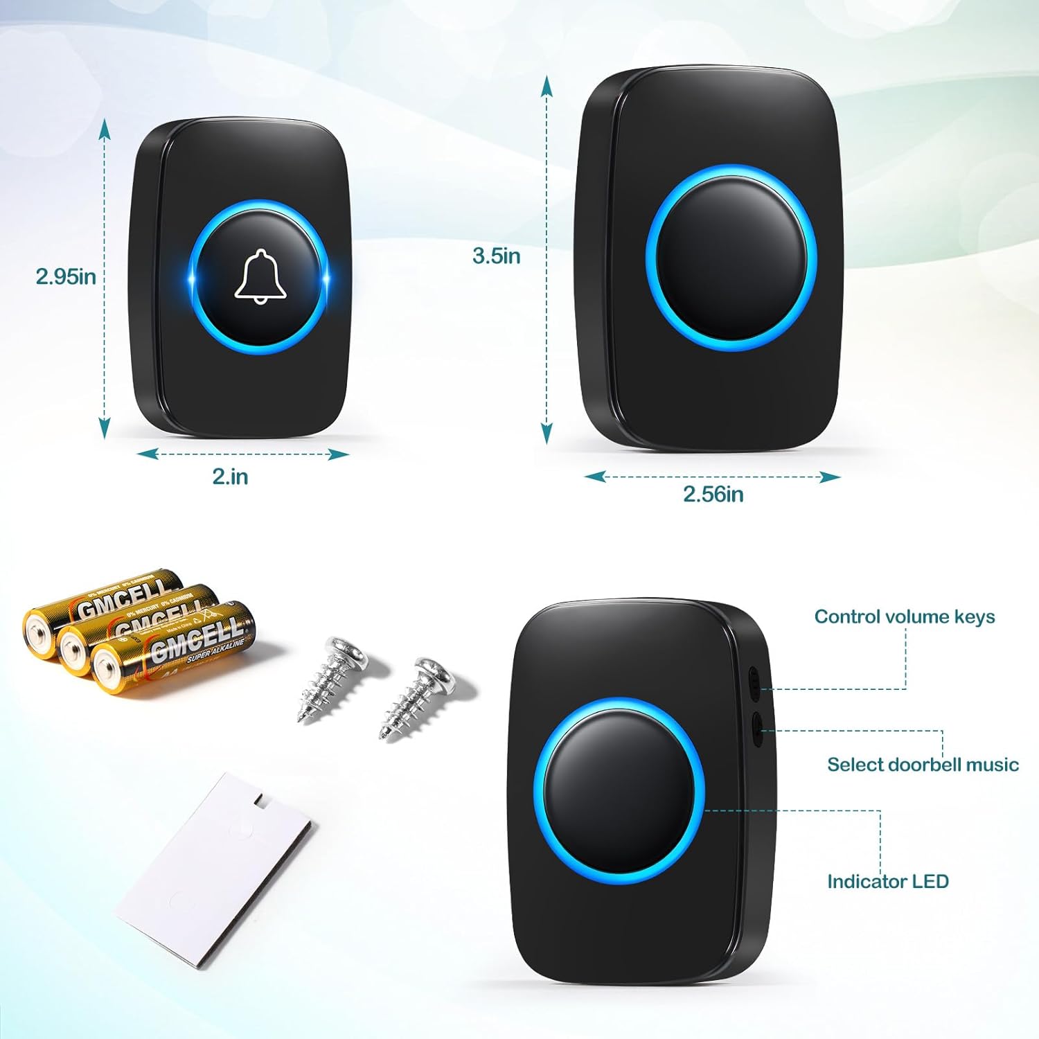 Blendura Campanello Senza Fili da Esterno IP55, Nero - immagine 6