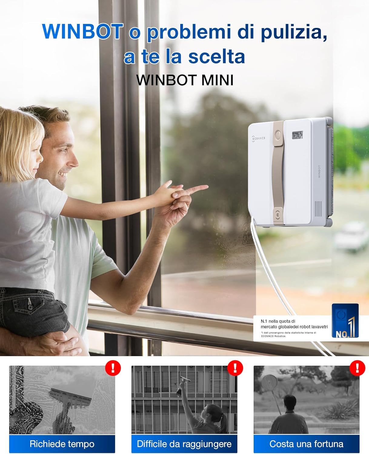 Ecovacs WINBOT MINI Robot Lavavetri Compatto - immagine 2