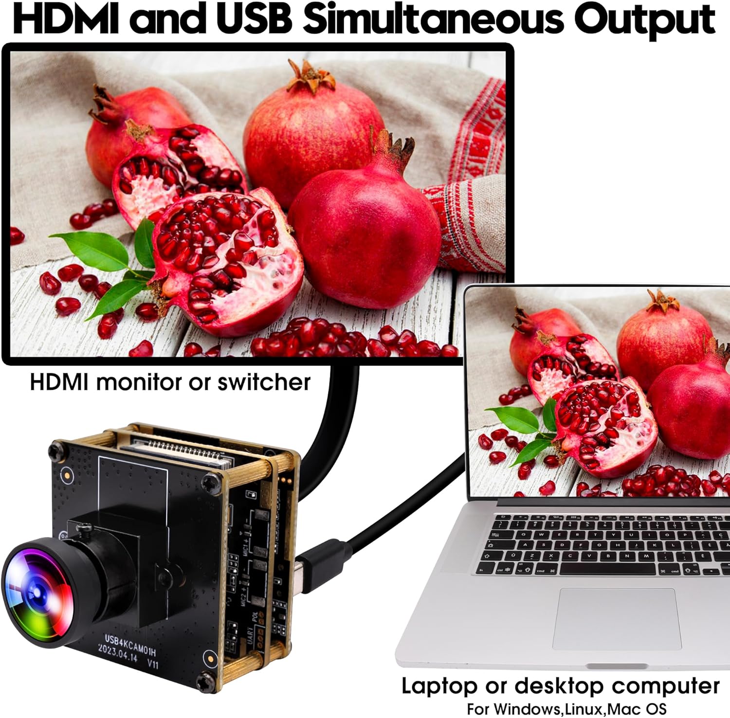 Elp Telecamera USB HDMI 4K con Uscita Simultanea - immagine 2