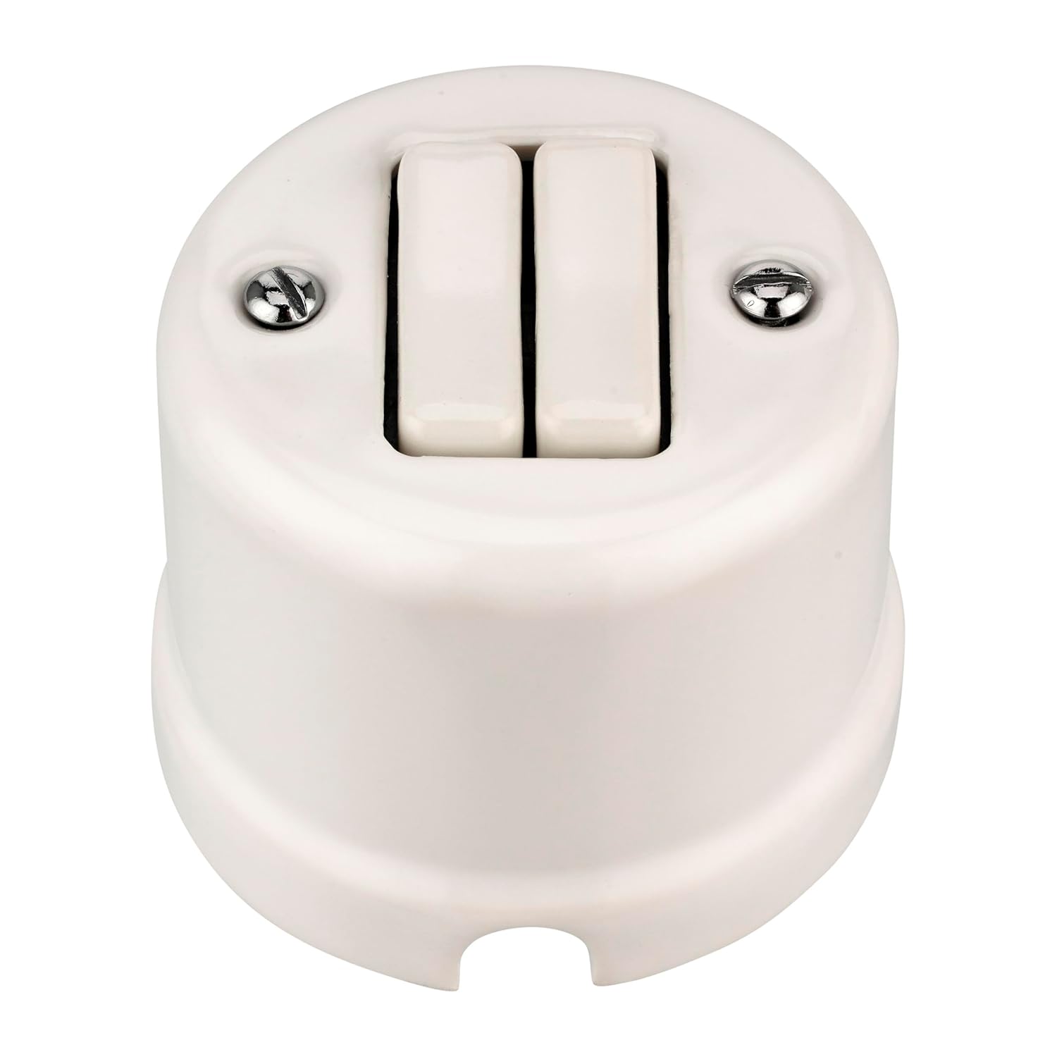 Porcellana Retrò Doppio Interruttore Serie QR1, Bianco - immagine 1