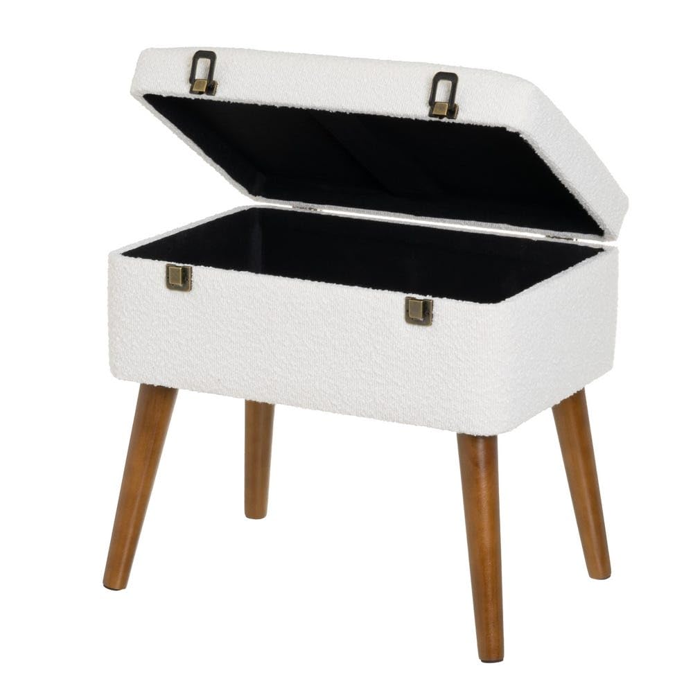 Pouf arcon in PU e MDF in grezzo e naturale