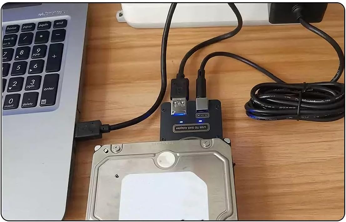 Adattatore per disco rigido SAS 29 pin SFF-8482 a USB 3.0 per Win7/10/11 e Linux - immagine 4