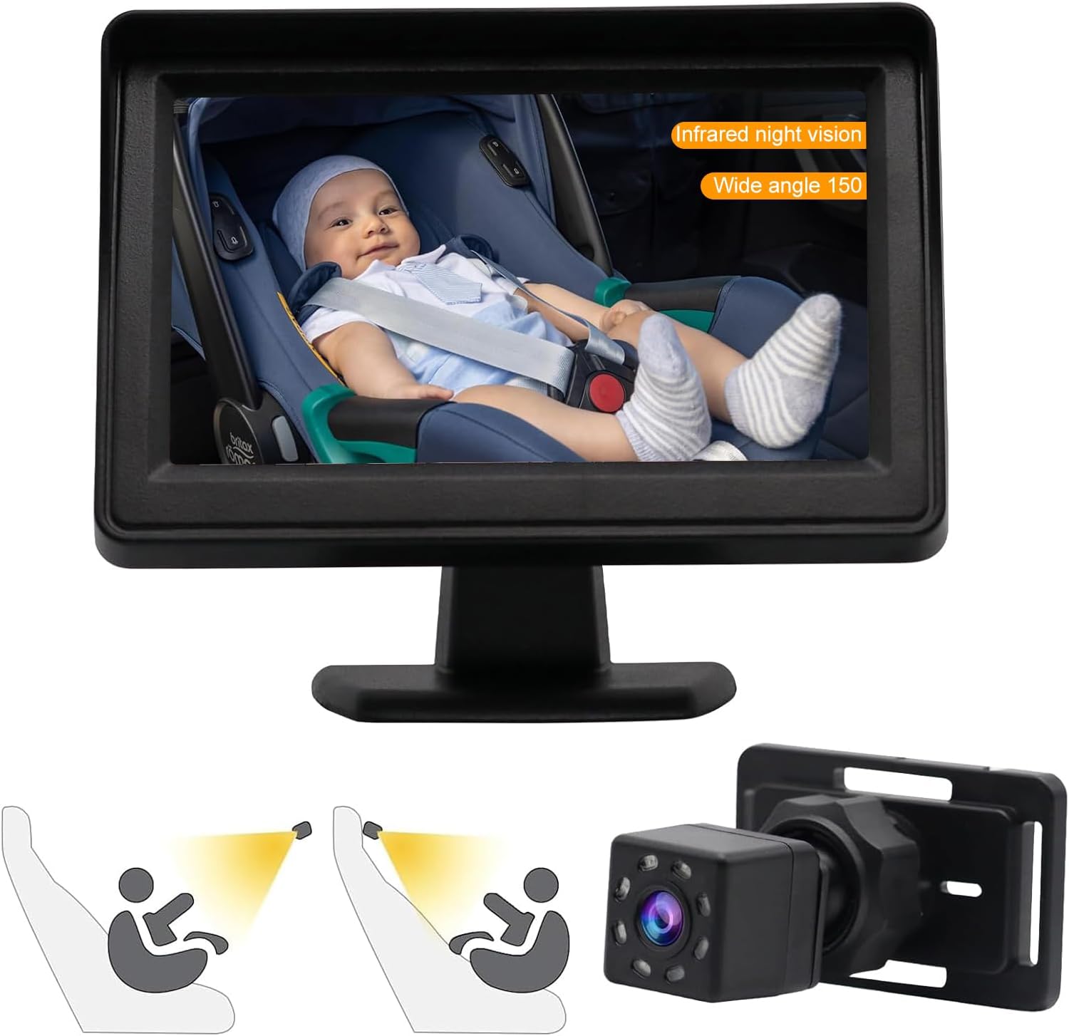 Obest Telecamera Auto Specchio per Bambini 1080P - immagine 1