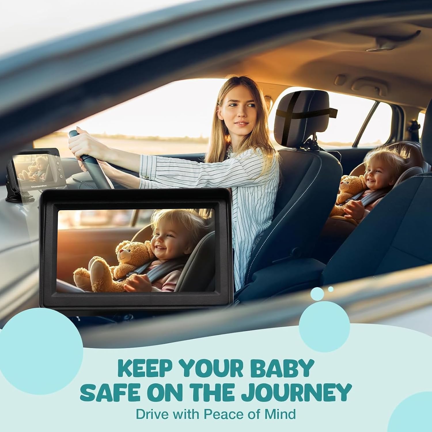 Obest Telecamera Auto Specchio per Bambini 1080P - immagine 4