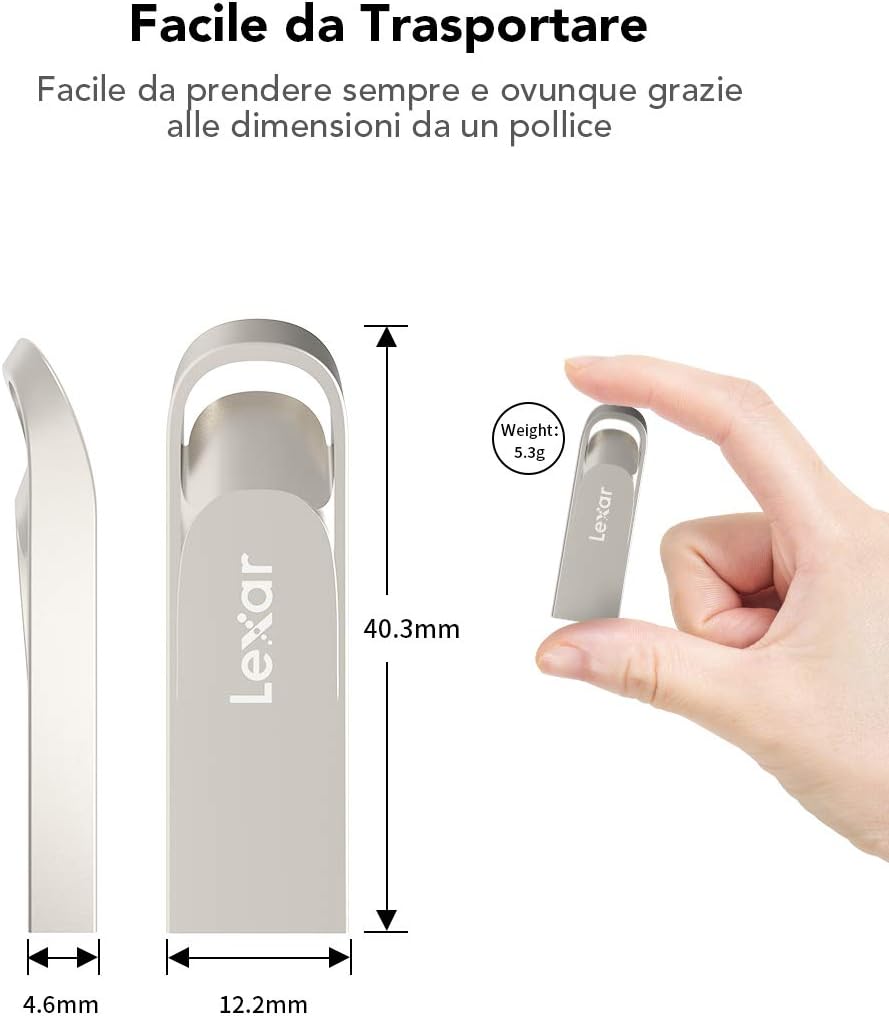 Lexar Chiavetta USB 64 GB 3.0 Metallo - immagine 4