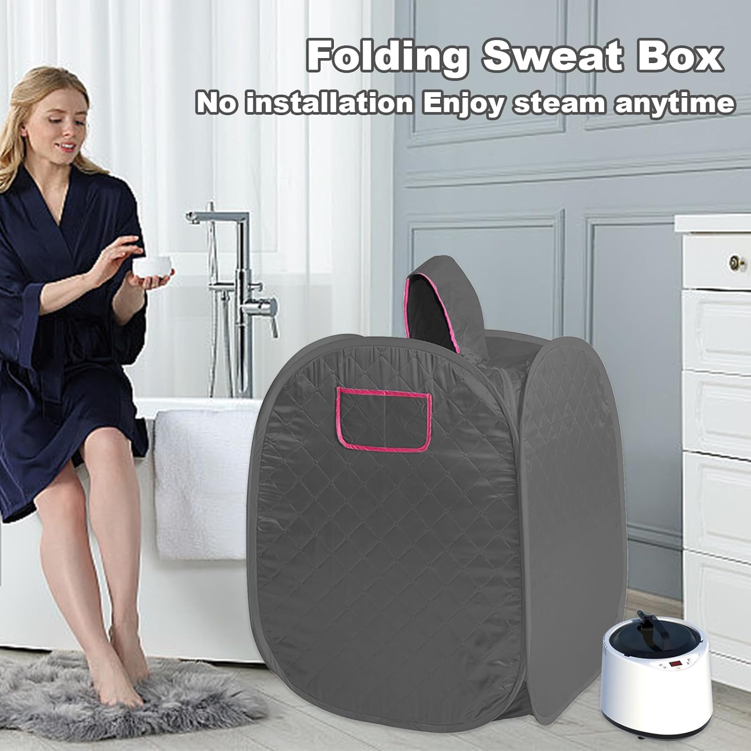 Sauna a Vapore 2L SPA con Tenda e Telecomando - immagine 7