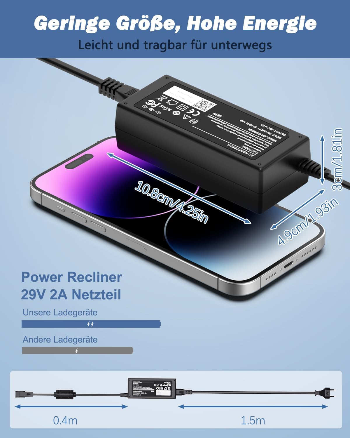 Shefor Alimentatore 29V 2A per Poltrona Reclinabile | Velz