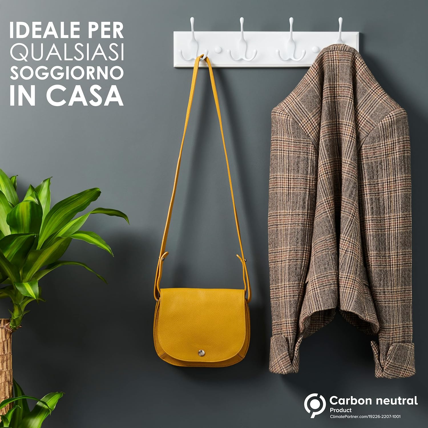 Larhn Appendiabiti da Parete Bianco 4 Ganci Tripli - immagine 4