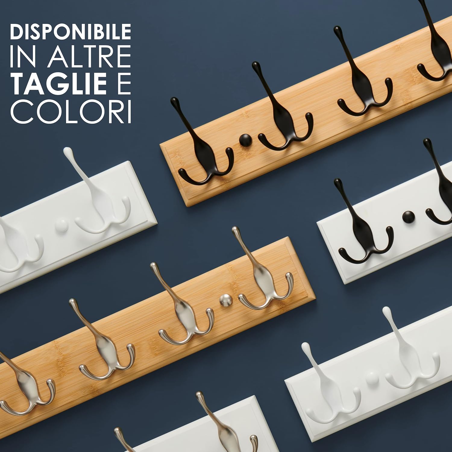 Larhn Appendiabiti da Parete Bianco 4 Ganci Tripli - immagine 6