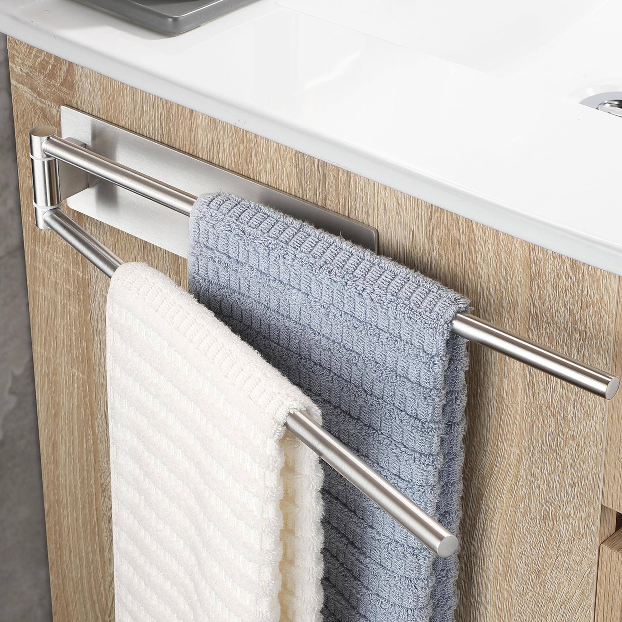 Oetams Porta Asciugamani Bagno Adesivo Girevole 180°