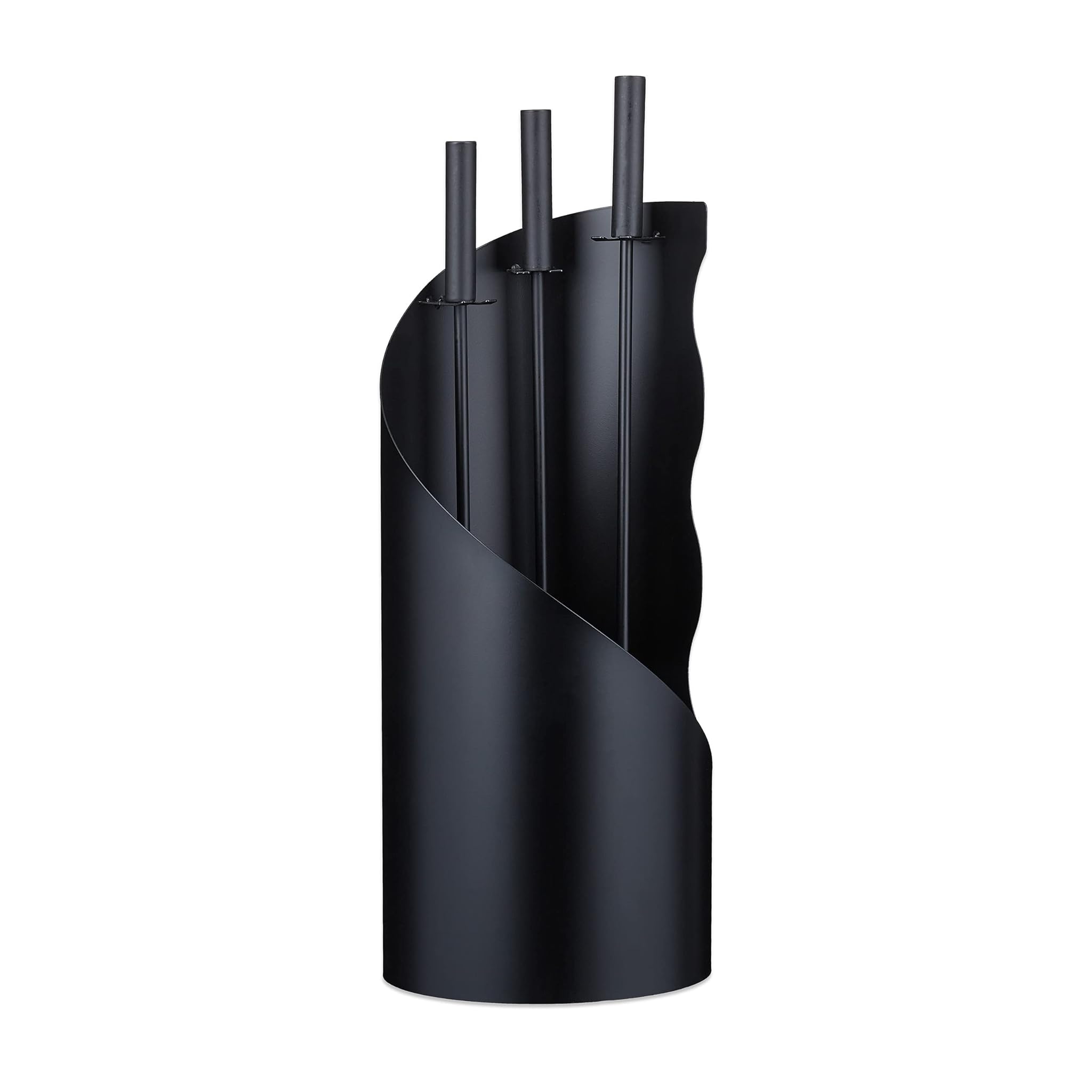 Relaxdays Set 4 Accessori Camino e Stufa Moderno, Nero