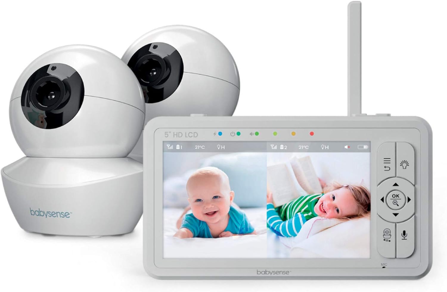 Babysense Baby Monitor Video HD 5" con Schermo Split