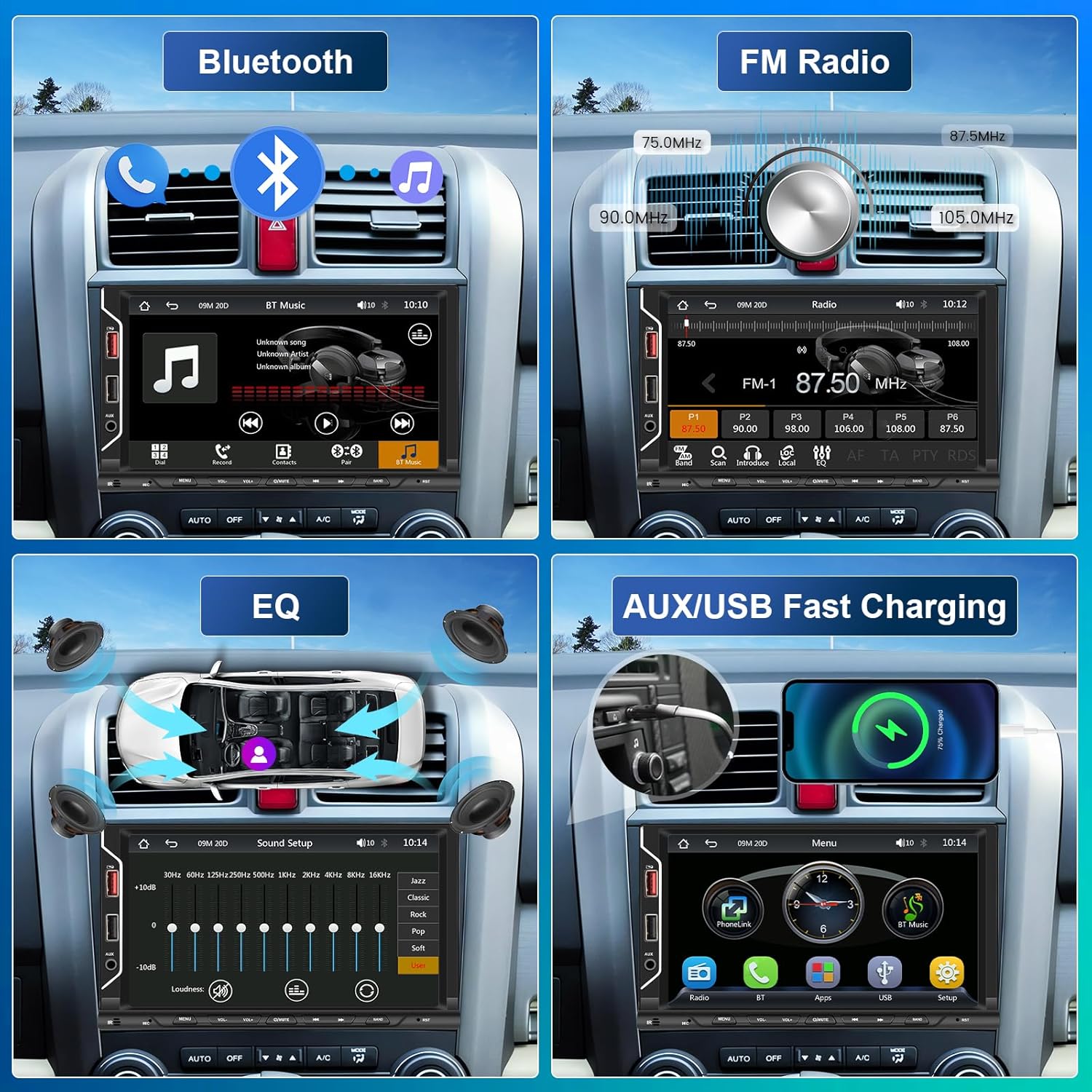 Rimoody Autoradio 2 Din con Wireless Carplay Android Auto - immagine 4