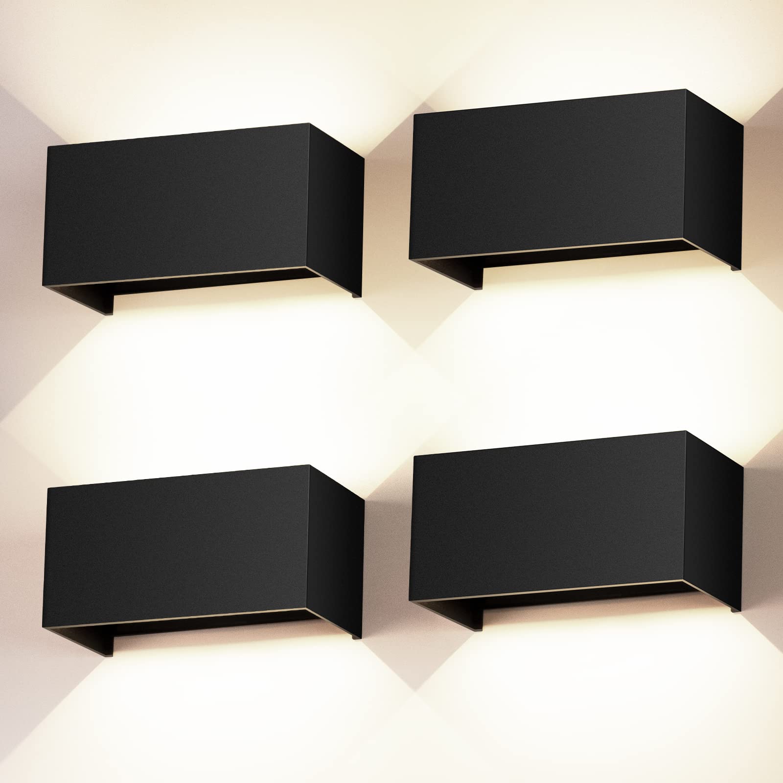 Applique da Parete Interno/Esterno 24W, 4 Pezzi