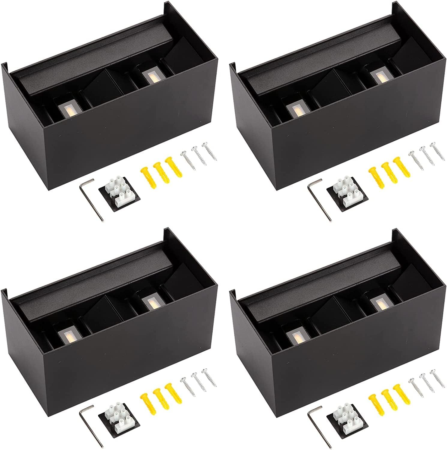 Applique da Parete Interno/Esterno 24W, 4 Pezzi - immagine 7