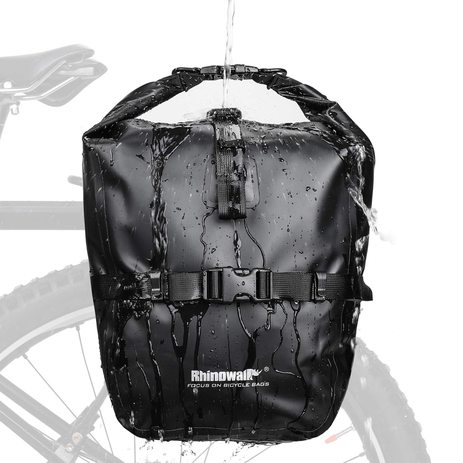 Rhinowalk Borsa da bicicletta, impermeabile, portapacchi, tasche laterali