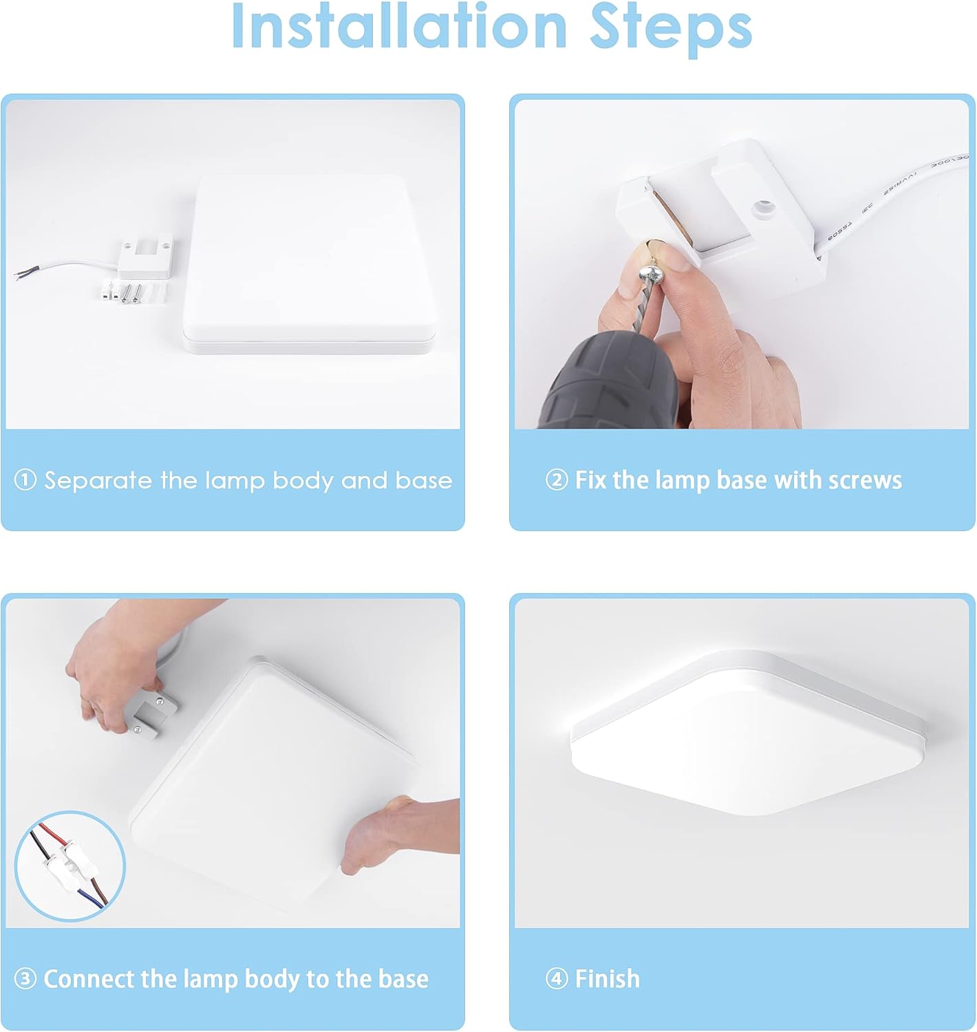 Easy Eagle Plafoniera LED Soffitto 36W Quadrata - immagine 5