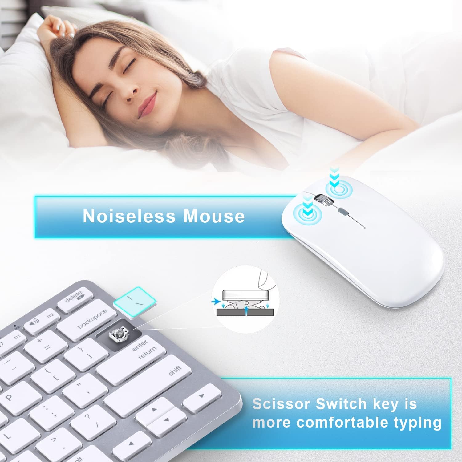Tastiera e Mouse Wireless Ricaricabili per Mac, Argento - immagine 4