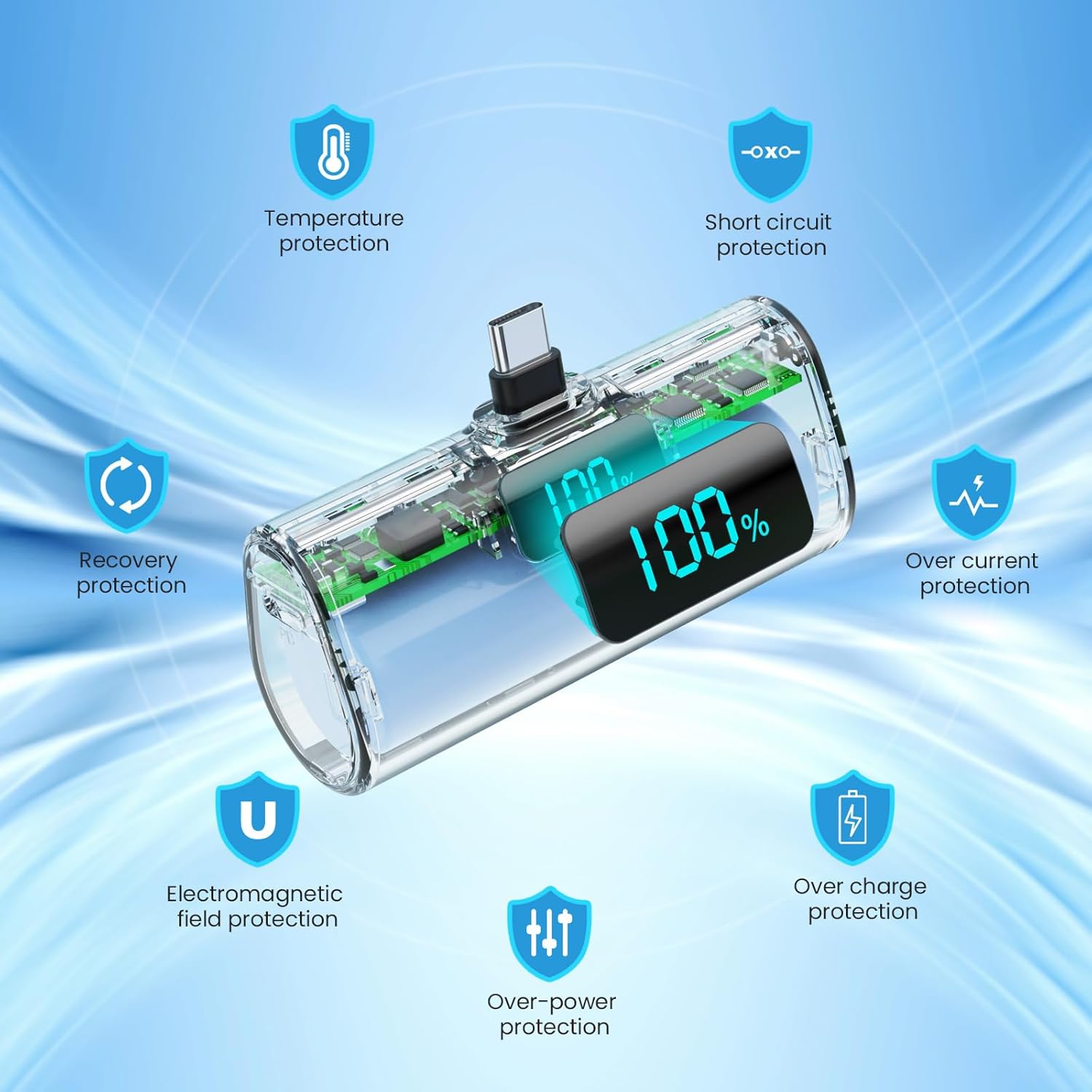 Power Bank 5200mAh - Caricatore Portatile USB-C PD - immagine 2