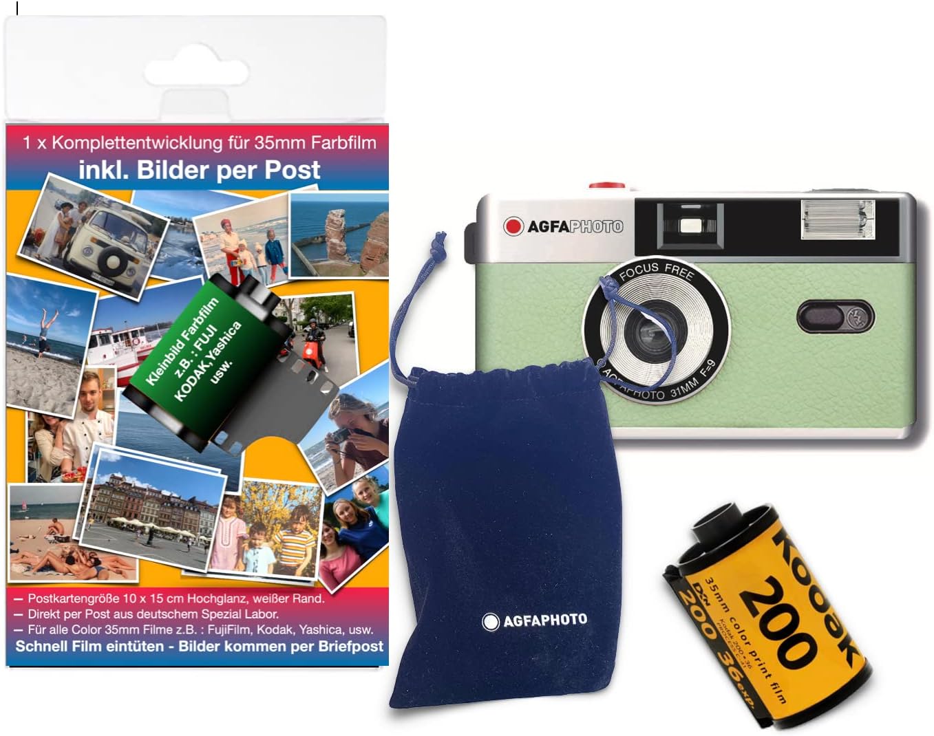 Agfaphoto Fotocamera Analogica 35mm Set Completo - immagine 1