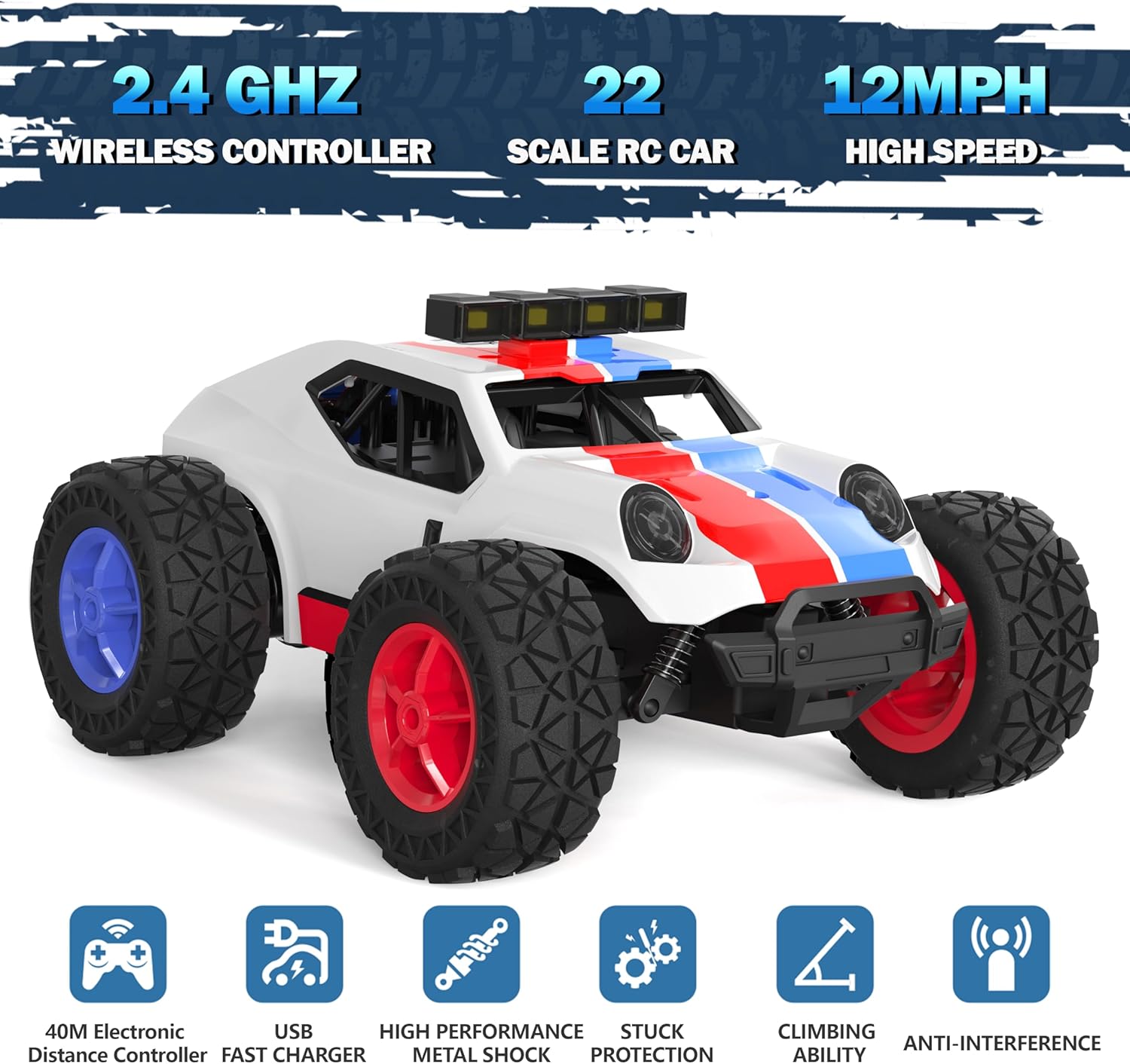 Kizeefun Auto Telecomandata Fuoristrada 2.4GHz 20km/h - immagine 6