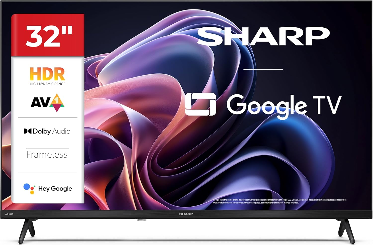 Sharp 32HF2365E - GOOGLE TV 32" HD Frameless, Nero - immagine 1