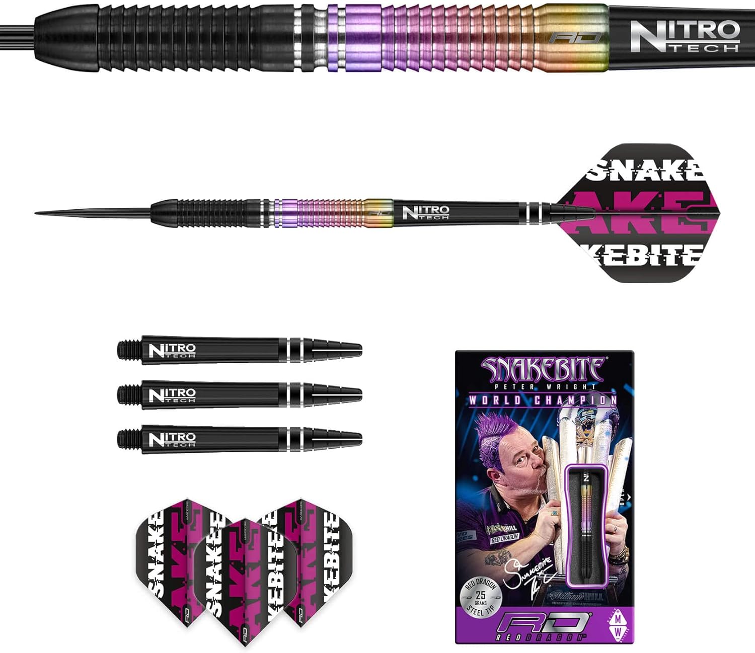 RED DRAGON Snakebite Campione del Mondo 2020 Freccette - immagine 5