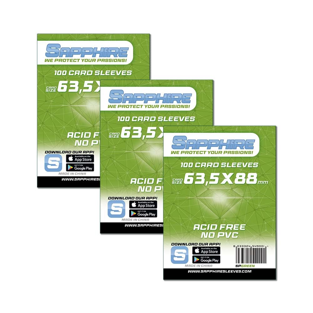 Red Glove - 3 Pack 100 Sapphire Sleeves Green