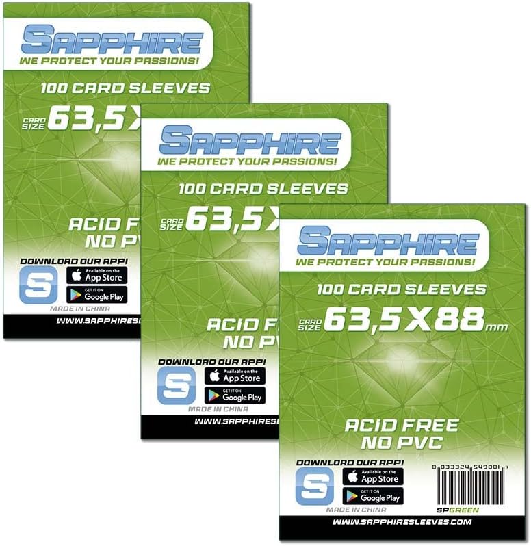 Red Glove - 3 Pack 100 Sapphire Sleeves Green - immagine 1