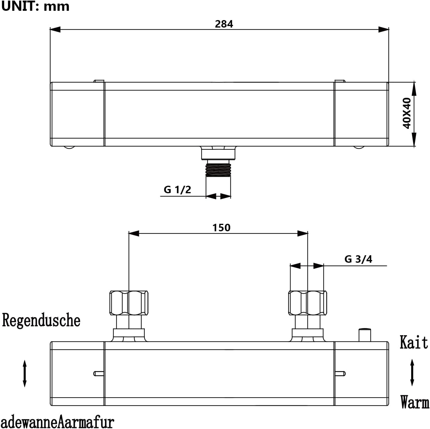 Ulytid Miscelatore Doccia Termostatico Nero - immagine 6