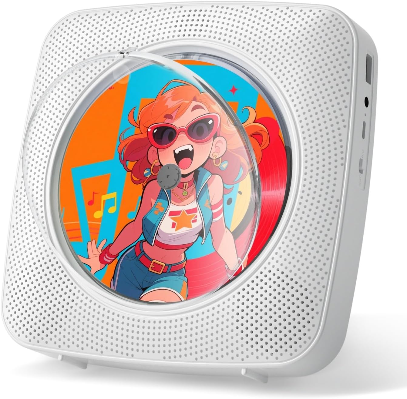 Gueray Lettore CD Portatile Hifi Bluetooth, Bianco - immagine 1