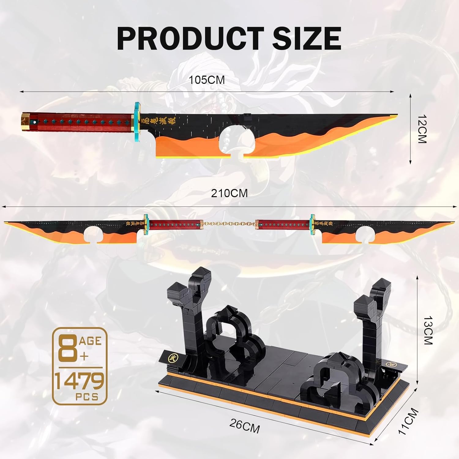 Demon Slayer - Set Mattoncini Katana Tengen Uzui 1478pz - immagine 2