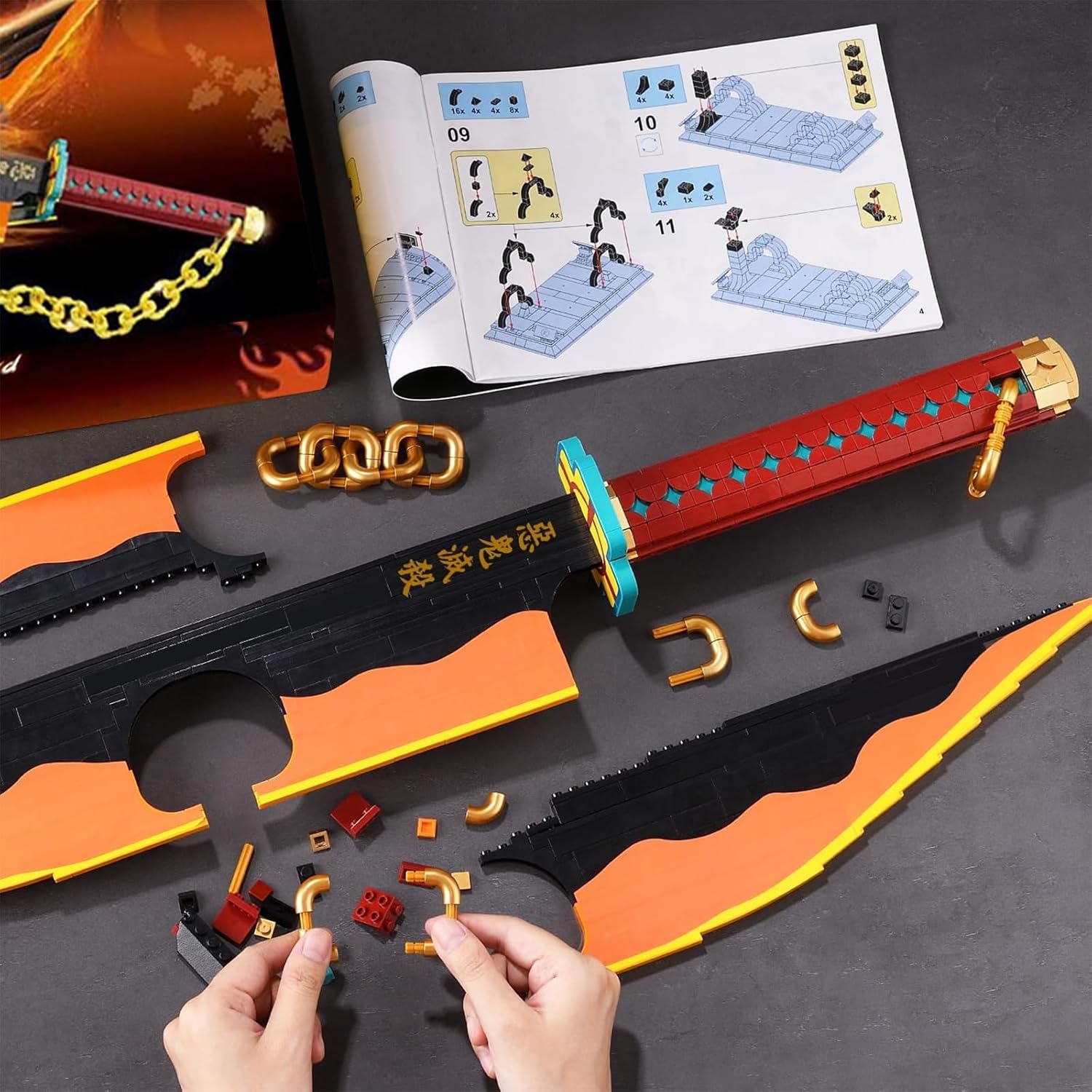 Demon Slayer - Set Mattoncini Katana Tengen Uzui 1478pz - immagine 4