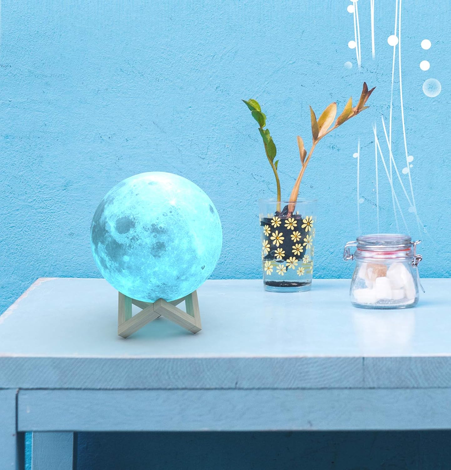 EXTSUD Lampada Lunare 3D Stampata LED dia. 15cm - immagine 5