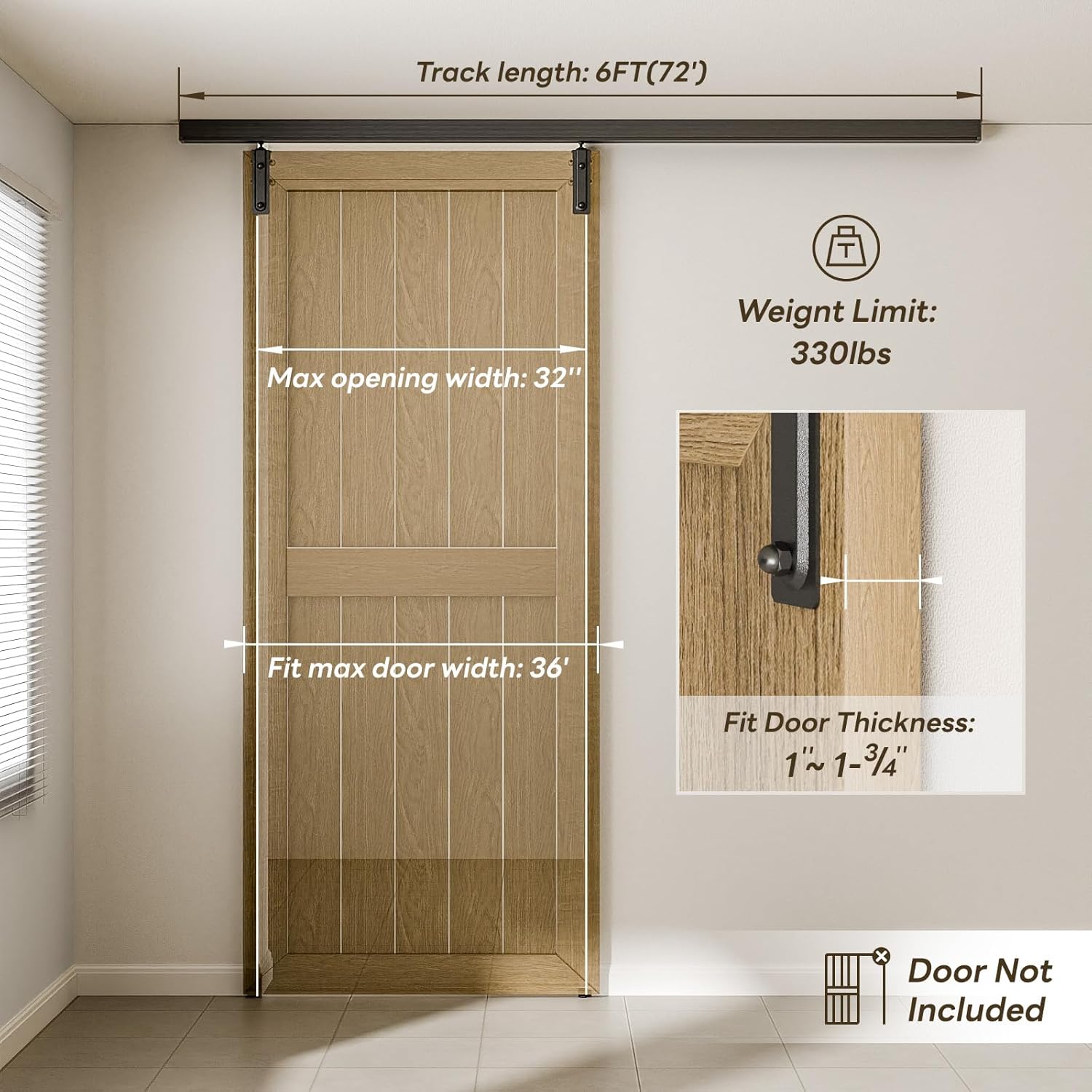 Hardware per Porta Scorrevole 182,9 cm - immagine 3