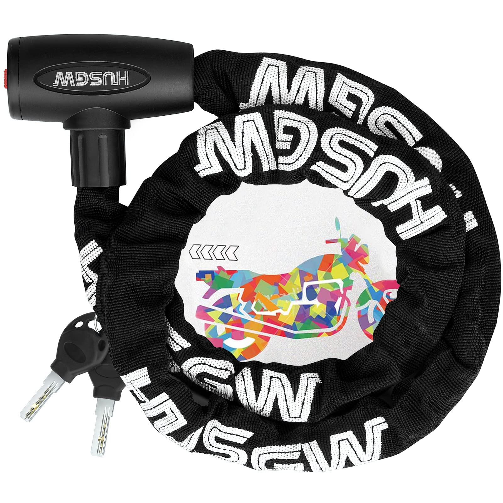 Husgw Lucchetto Bici Catena Antifurto 120CM, Nero