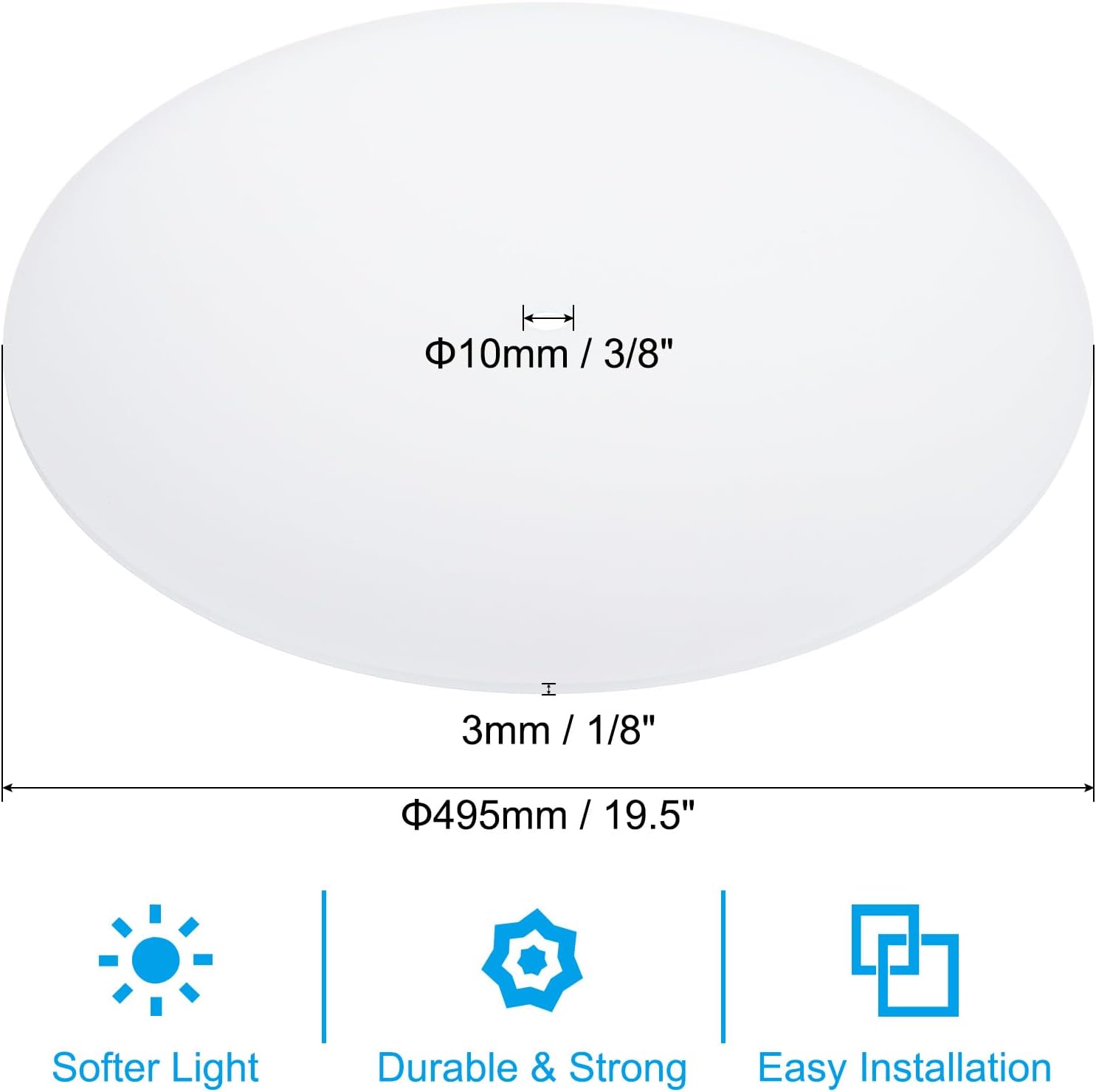 Patikil Paralume Diffusore Rotondo 19.5" Diametro - immagine 2