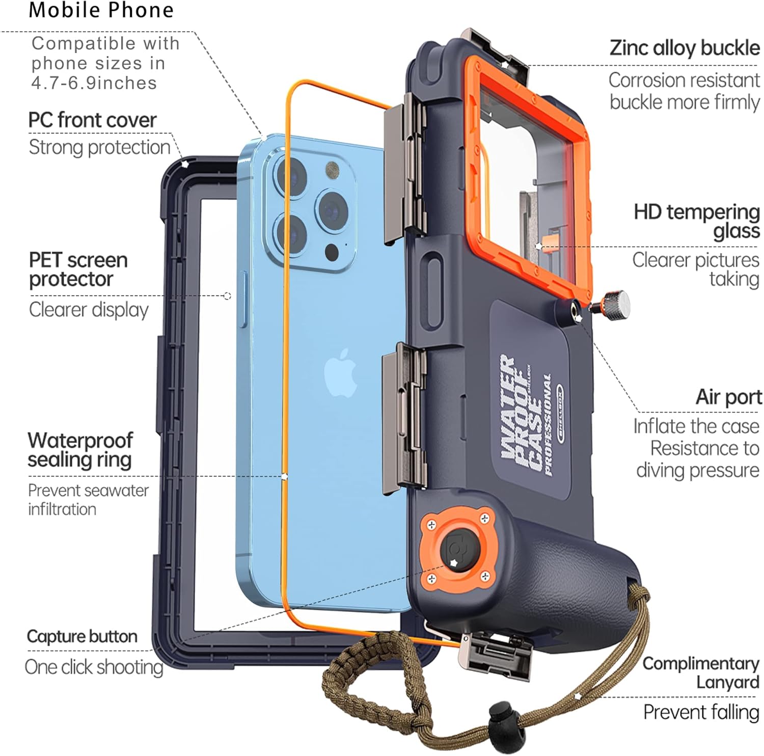 Custodia Impermeabile Universale per Smartphone 4.7-6.9 pollici - immagine 7