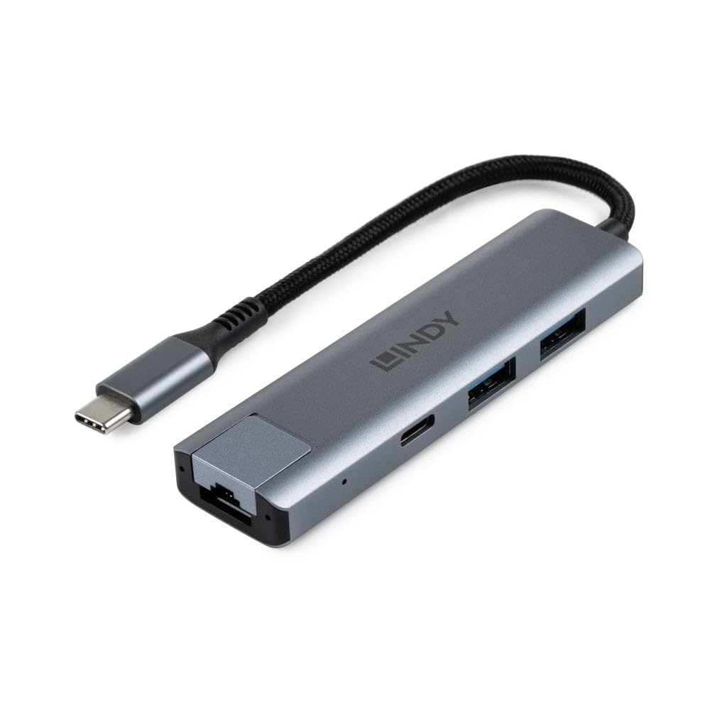 Lindy - Hub USB 3.2 Gen 2 Tipo C e Gigabit Ethernet