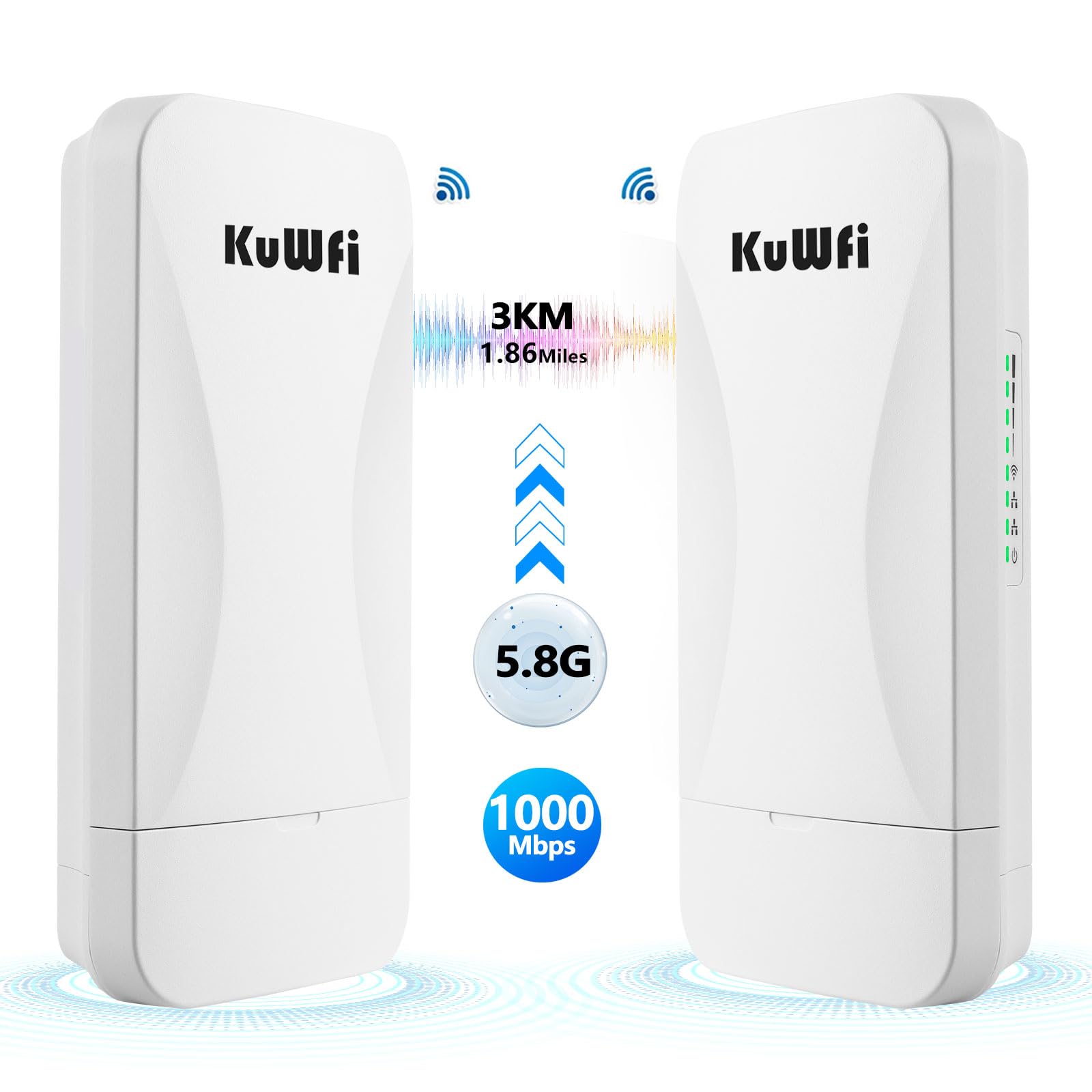 Kuwfi Bridge WiFi 1000 Mbps 3 KM - WLAN Outdoor CPE