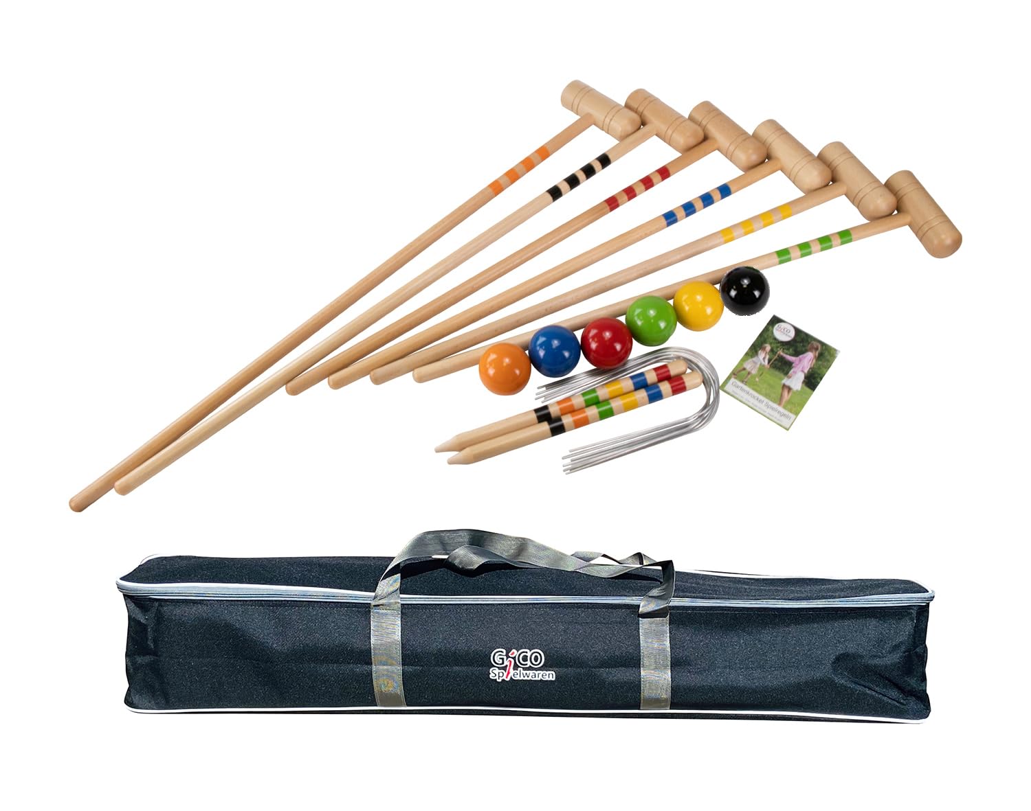GICO Croquet - Gioco in Legno di Faggio per 6 Giocatori