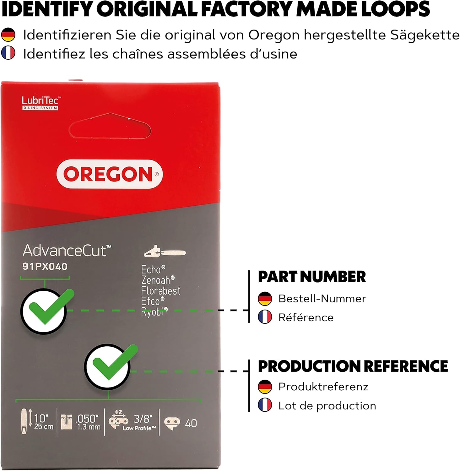 Oregon AdvanceCut Catena per Motosega 3/8", 1.3mm, 40 Maglie - immagine 4