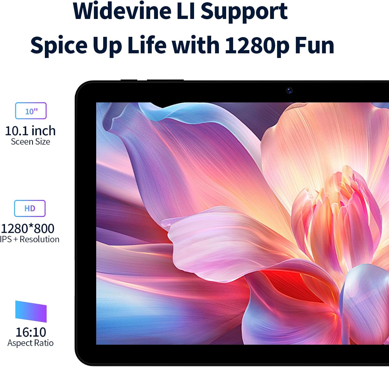 Vasoun Tablet 10 pollici Android 14 Octa-Core, Nero - immagine 3