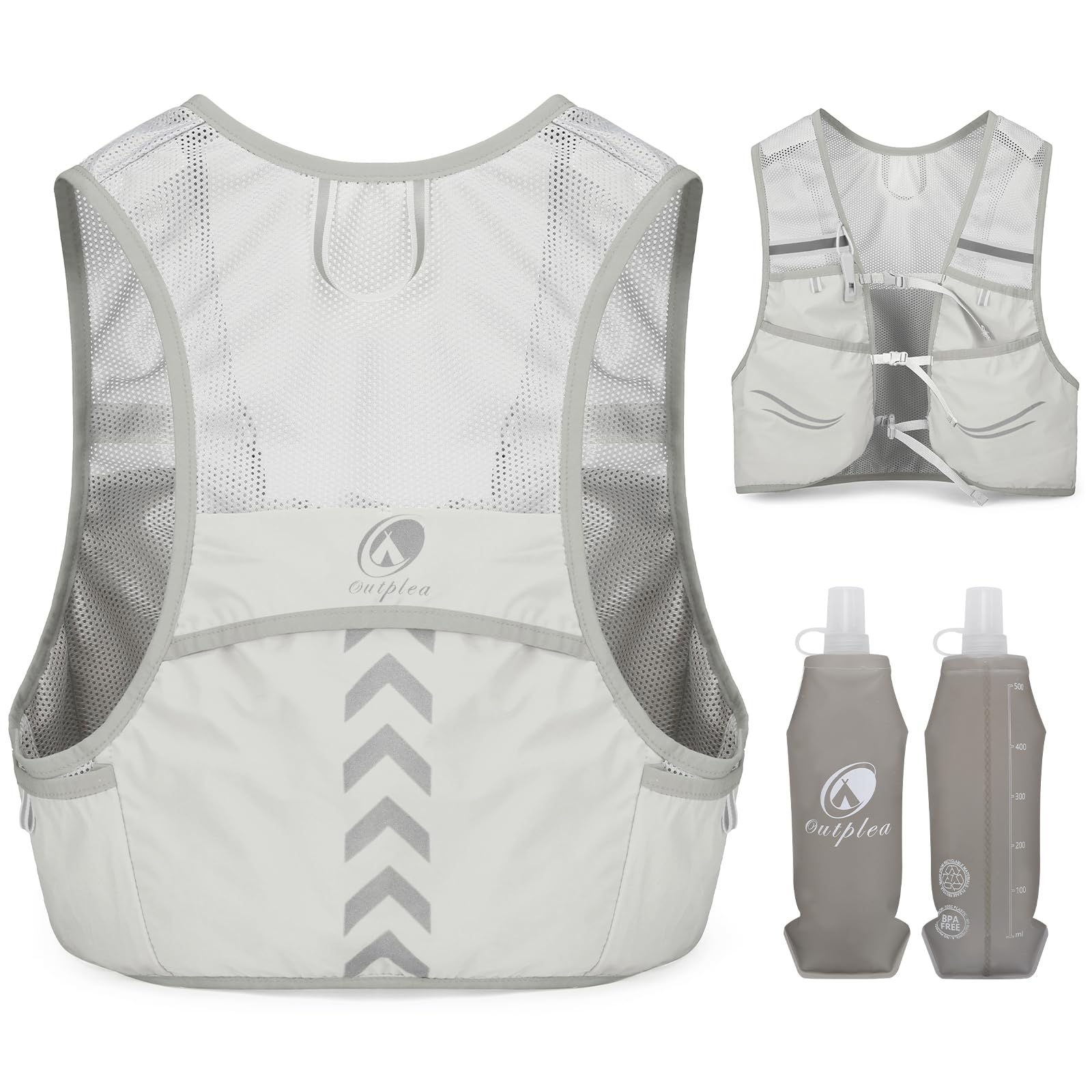 Gilet Idratazione Running con 2 Borracce 500ml
