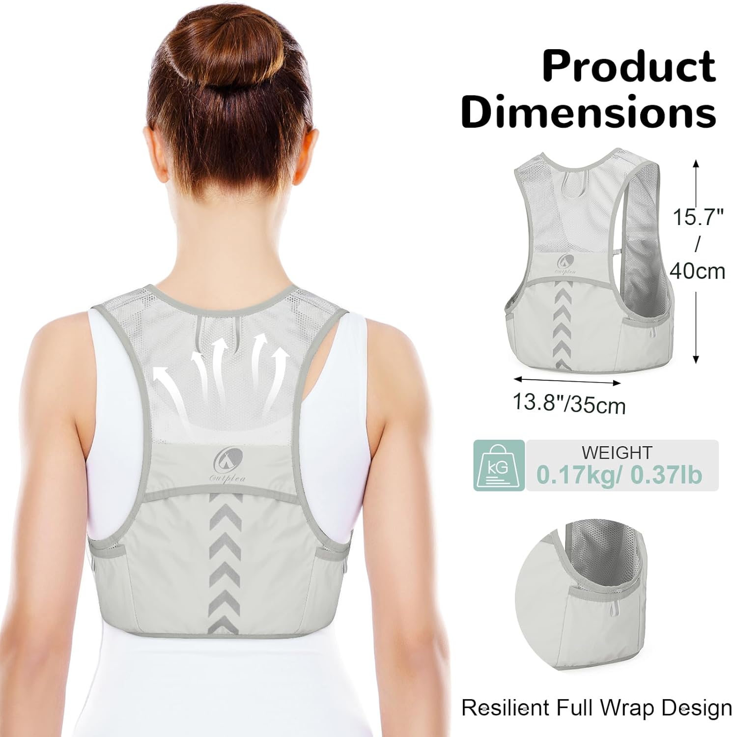 Gilet Idratazione Running con 2 Borracce 500ml - immagine 3